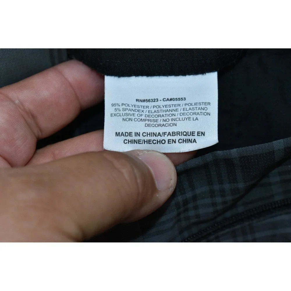 Nike Golf Tour Performance Mens Shorts Size 35 Gray/Black Plaid Chino Flat Front